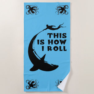 Dit is hoe ik rol - duiken met haai strandlaken