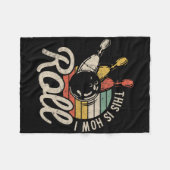 Dit Is Hoe Ik Rol Retro Bowling Bowler Grappig Cad Fleece Deken (Voorkant (Horizontaal))