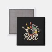 Dit Is Hoe Ik Rol Retro Bowling Bowler Grappig Cad Magneet (Voorkant / Achterkant)