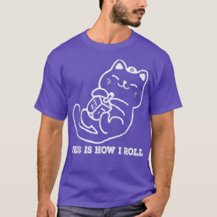 Dit is hoe ik Roll Dreidel Game Funny Jewish Cat M T-shirt