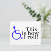 Dit is hoe ik rolstoel moet rollen briefkaart (Staand voorkant)