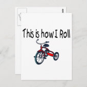 Dit is hoe ik rolt (rode driewieler) briefkaart (Voorkant / Achterkant)
