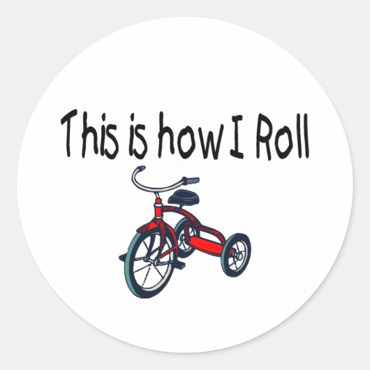 Dit is hoe ik rolt (rode driewieler) ronde sticker (Voorkant)