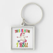 Dit is hoe ik rolt - Roller Skating Unicorn Sleutelhanger (Voorkant)