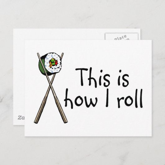 Dit is hoe ik Sushi kan rollen Briefkaart (Voorkant / Achterkant)