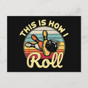 Dit is hoe ik Vintage Bowling Bowler fu kan rollen Feestdagenkaart