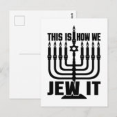 Dit is hoe we het joden, Menorah Jewish Holiday Gi Briefkaart (Voorkant / Achterkant)