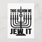 Dit is hoe we het joden, Menorah Jewish Holiday Gi Briefkaart (Voorkant)