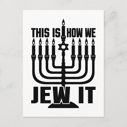 Dit is hoe we het joden, Menorah Jewish Holiday Gi Briefkaart (Voorkant)