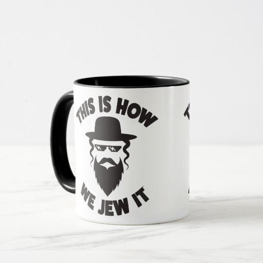 Dit is hoe we het Shirt joodse grappigheidscadeau Mok (Voorkant links)