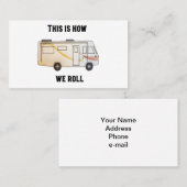 DIT IS HOE WE KUNNEN ROLLEN - Klasse A Motorhome Visitekaartje (Voorkant / Achterkant)