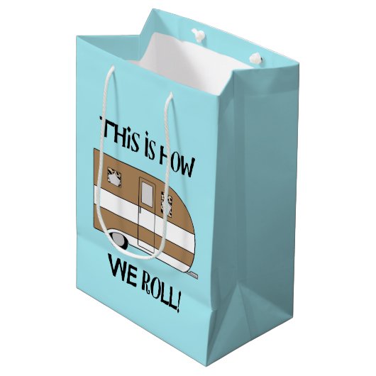 "Dit is hoe we rollen" Medium Cadeauzakje (Voorkant Gekanteld)