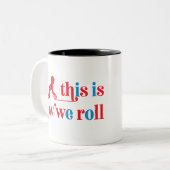 Dit is hoe we rollen tweekleurige koffiemok (Voorkant links)