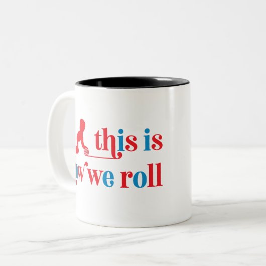 Dit is hoe we rollen tweekleurige koffiemok (Voorkant links)