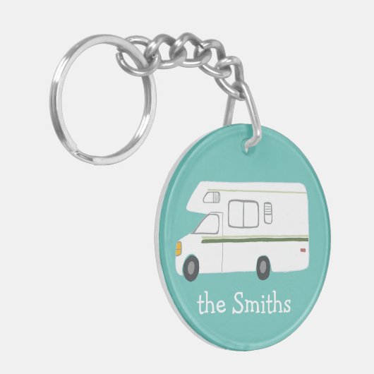 DIT IS HOE WE RV Motorhome Camping CUSTOM ROLLEN Sleutelhanger (Voorkant Links)