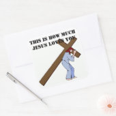 DIT IS HOEVEEL GOD VAN JE HOUDT VIERKANTE STICKER (Envelop)