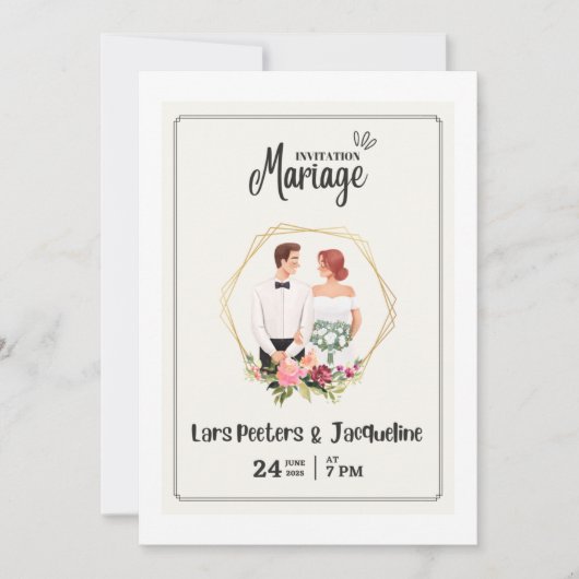 Dit is huwelijksuitnodiging kaart (Voorkant)