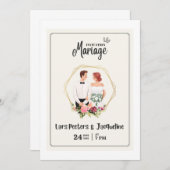 Dit is huwelijksuitnodiging kaart (Voorkant / Achterkant)