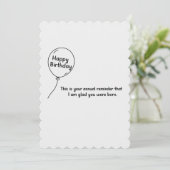 Dit is je jaarlijkse herinnering grappige verjaard feestdagenkaart (Staand voorkant)