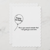 Dit is je jaarlijkse herinnering grappige verjaard feestdagenkaart (Voorkant / Achterkant)