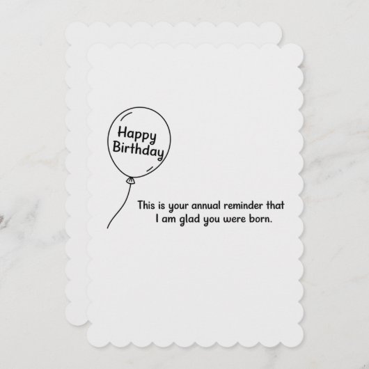 Dit is je jaarlijkse herinnering grappige verjaard feestdagenkaart (Voorkant / Achterkant)