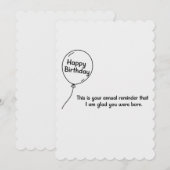 Dit is je jaarlijkse herinnering grappige verjaard kaart (Voorkant / Achterkant)