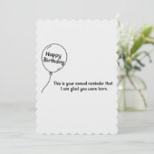 Dit is je jaarlijkse herinnering grappige verjaard kaart (Staand voorkant)