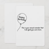 Dit is je jaarlijkse herinnering grappige verjaard kaart (Voorkant / Achterkant)