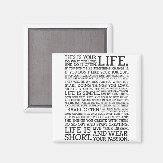 "DIT IS JE LEVEN" koelkastmagneet Magneet (Voorkant / Achterkant)