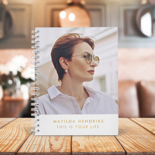 Dit is je leven   Modern Gold Photo Memory Book Notitieboek