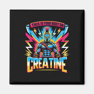 Dit is je lichaam op creatine workout gym magneet