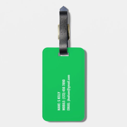 Dit is je tas | Aangepaste Initialen Bold Neon Gre Bagagelabel (Achterkant verticaal)