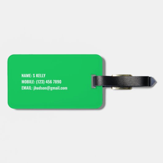 Dit is je tas | Aangepaste Initialen Bold Neon Gre Bagagelabel (Achterkant horizontaal)