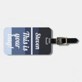 Dit is je tas Funny Blue Ombre Bagagelabel (Voorkant horizontaal)
