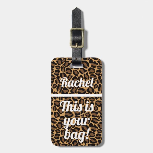 Dit is je tas Funny Leopard Bagagelabel (Voorkant verticaal)