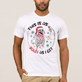 Dit is Jolly As I Get Skeleton Wine Christmas T-shirt (Voorkant)