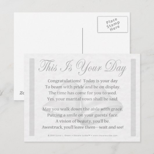 Dit is jouw dag (bruid) briefkaart (Voorkant / Achterkant)