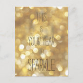 Dit is jouw jaar om te schitteren - Gouden glitter Briefkaart (Voorkant)