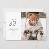 Dit is Joy Black White Minimalist Foto Feestdagenkaart (Voorkant)