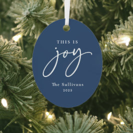Dit is Joy Blue Photo Holiday Metalen Ornament