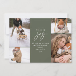 Dit is Joy Green Minimalist Multi-Photo Feestdagenkaart