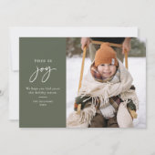 Dit is Joy Green minimalistische foto Feestdagenkaart (Voorkant)