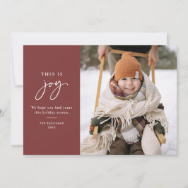 Dit is Joy Red minimalistische foto Feestdagenkaart