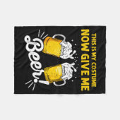Dit Is Kostuum Geef Bier Grappig Halloween Geschen Fleece Deken (Voorkant (Horizontaal))