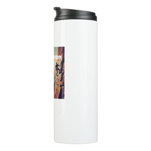 Dit is levensbevestiging van rotsklimmen thermosbeker (Geroteerd rechts)