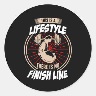 Dit is levensstijl, er is geen eindlijn ronde sticker