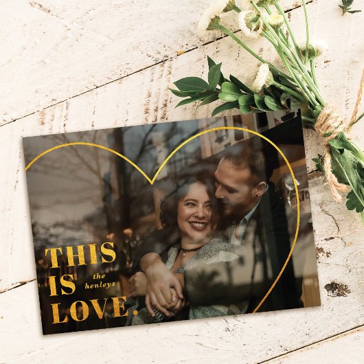 Dit is Liefde. Hart Valentijnsdag Kaart - Folie