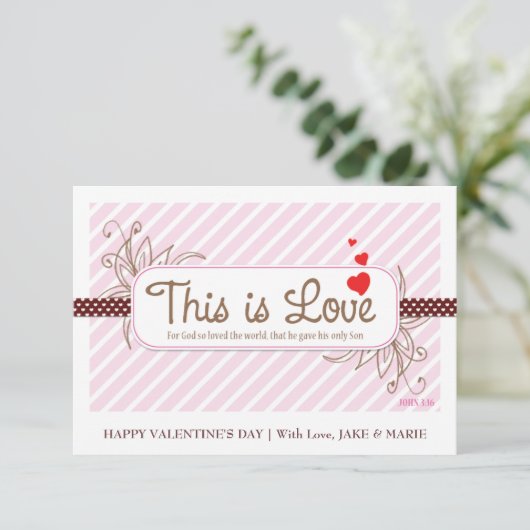 DIT IS LIEFDE Valentijnskaart (Roze) Kaart (Staand voorkant)