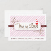 DIT IS LIEFDE  Valentijnskaart (Roze) Kaart (Voorkant / Achterkant)