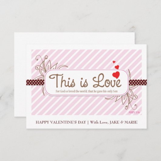 DIT IS LIEFDE  Valentijnskaart (Roze) Kaart (Voorkant / Achterkant)